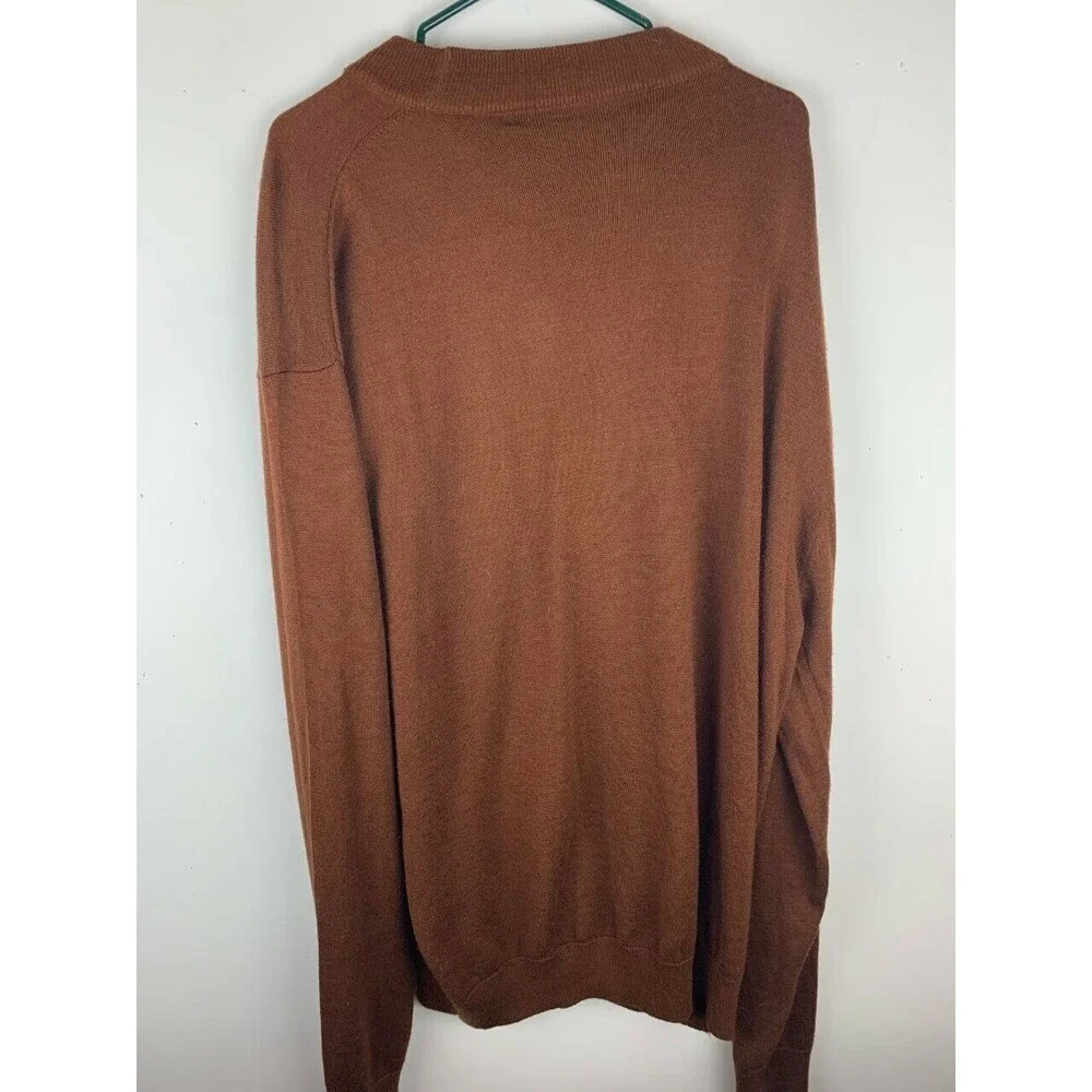 Thread & Stitch Mens Sweater Size XXL Long Sleeve Brown Ribbed Hem And Sleeves